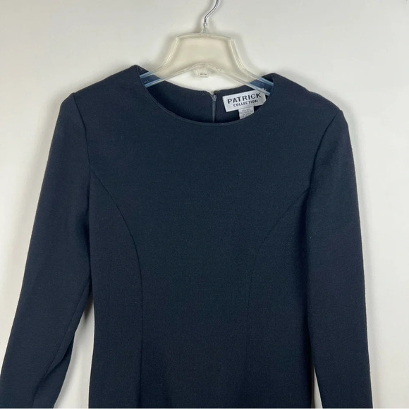 Vintage Knit Wool Black Dress Career Office Professional Small Chic Classic - Picture 3 of 13